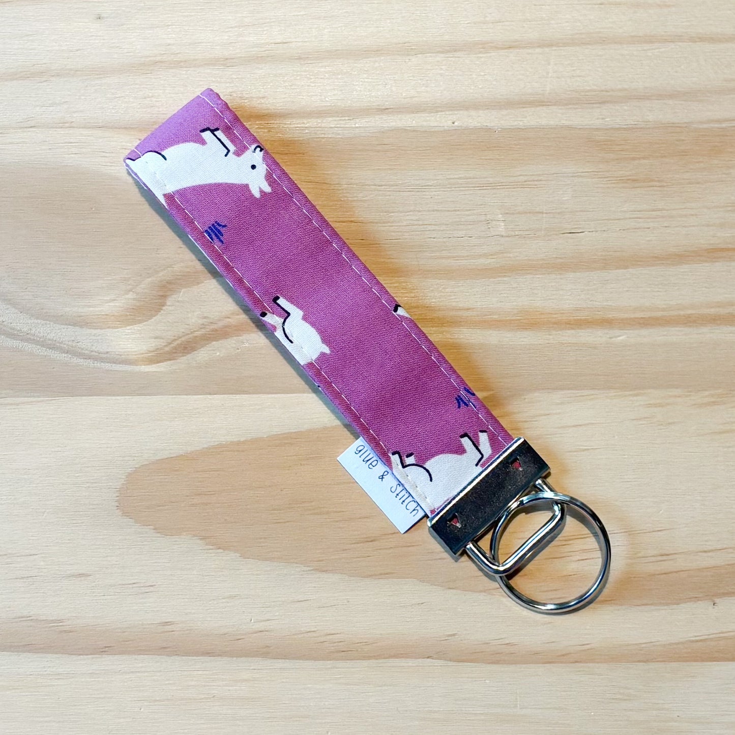 Happy Goats in Purple Key Fob