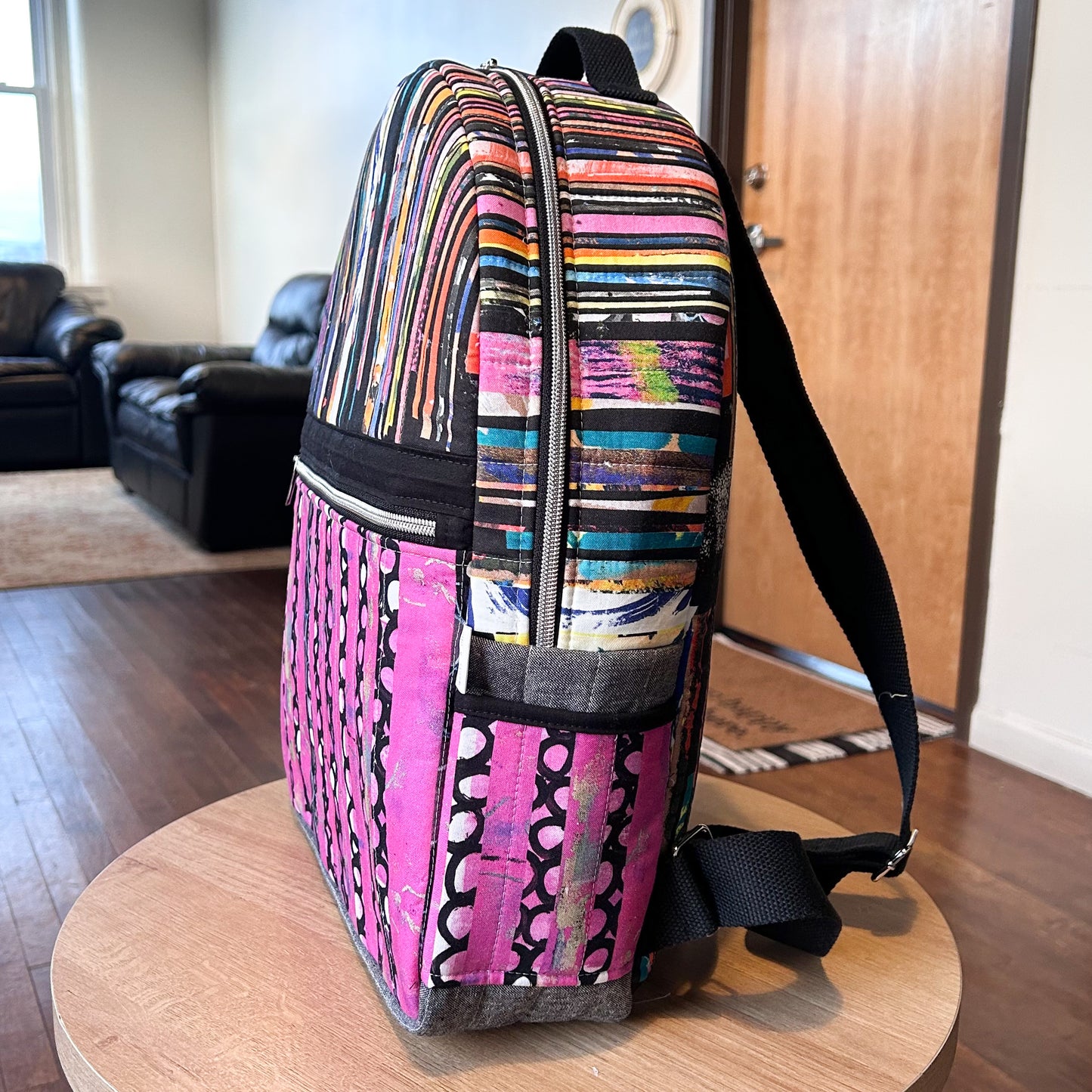 Archie Backpack in Pink and Black Lineage