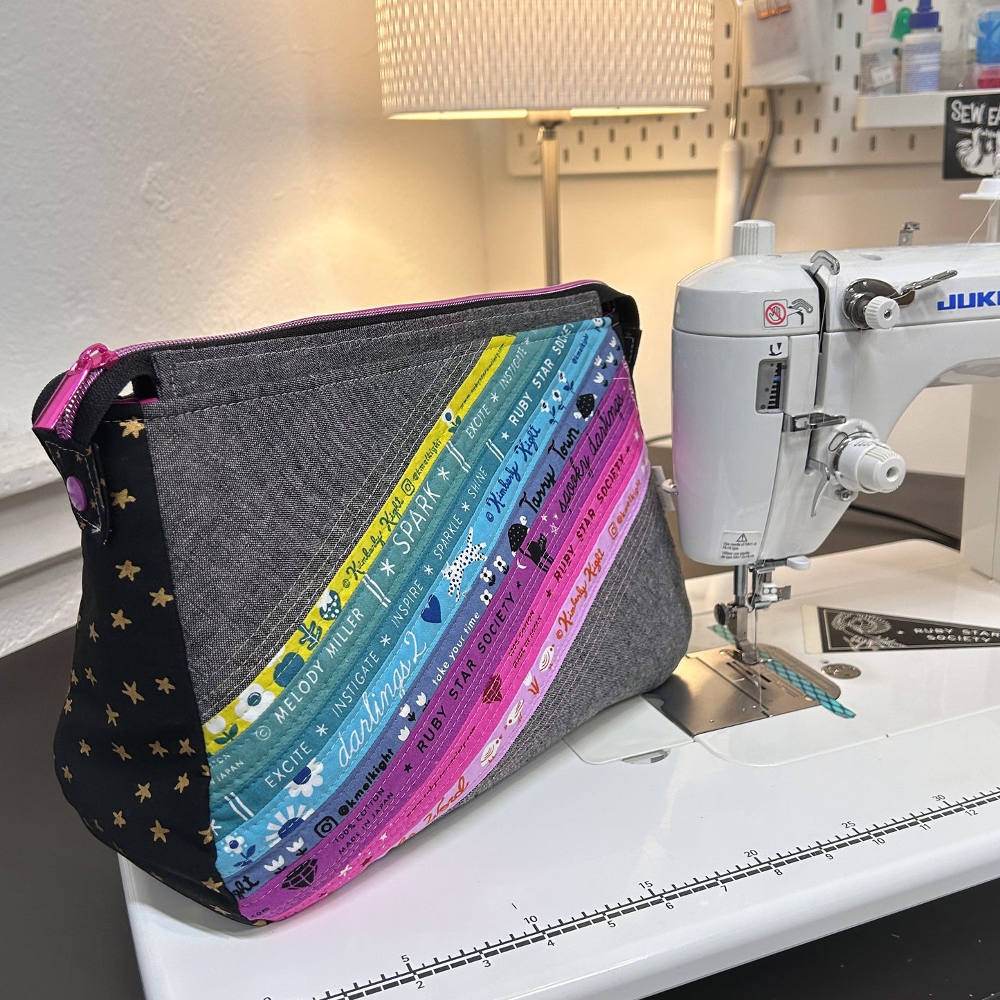 Rainbow Remix Large Quilted Plover Pouch