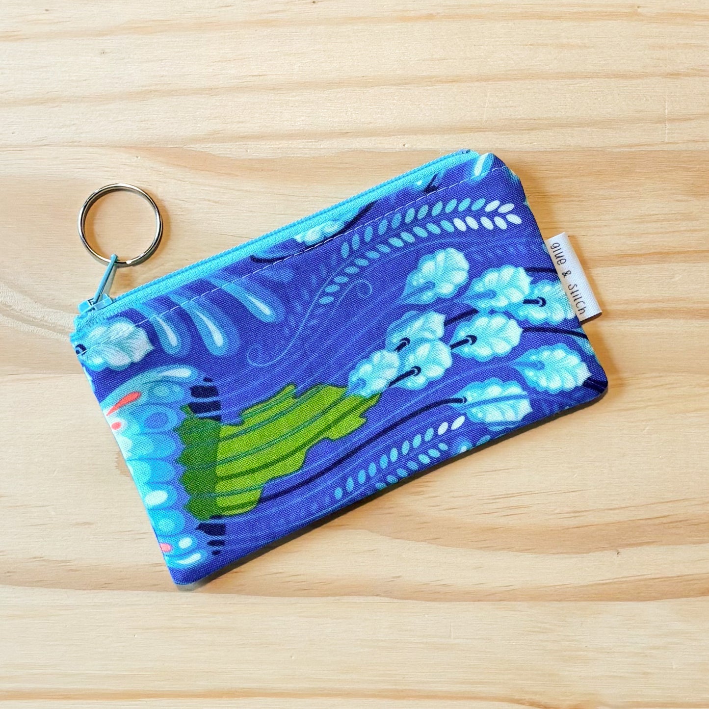 Purple and Turquoise Jelly Fish Coin Pouch