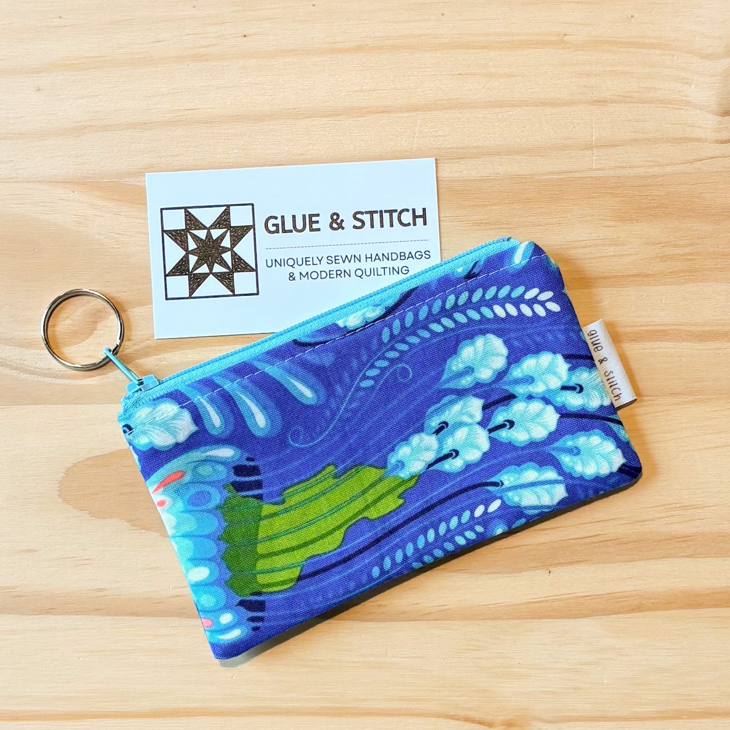 Purple and Turquoise Jelly Fish Coin Pouch
