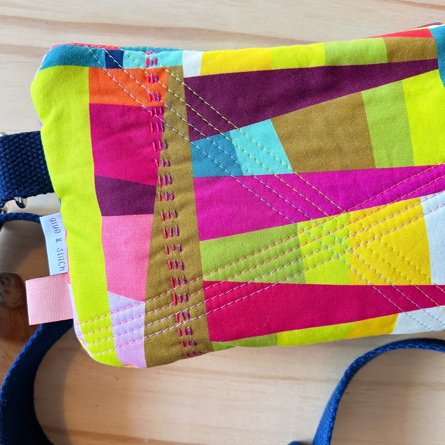 Kaleidoscope Fifth Avenue Bag  with Improv and Hand Quilting