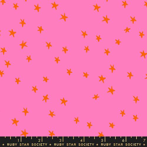 Starry Vivid Pink Quilting Cotton by Ruby Star Society - Yardage Cuts