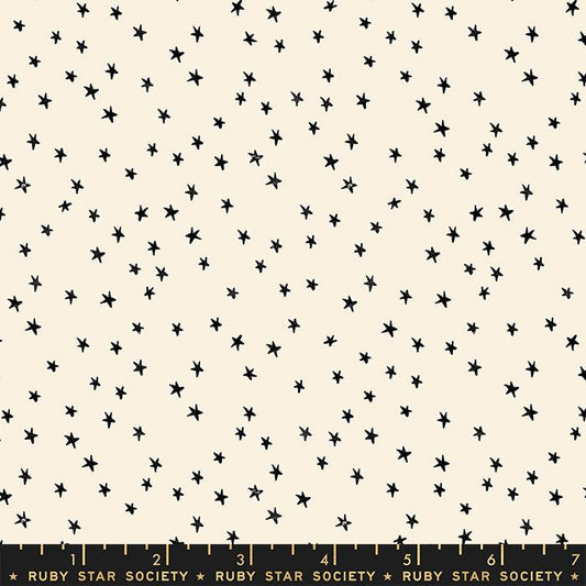 Starry Mini Black on Natural Quilting Cotton by Ruby Star Society - Yardage Cuts
