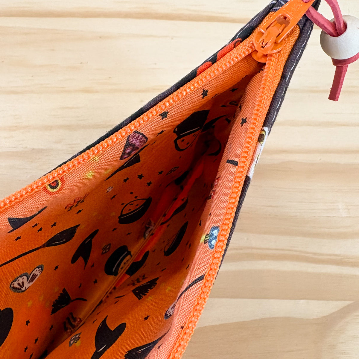 Pop Star Zip Pouch - Owls in Orange