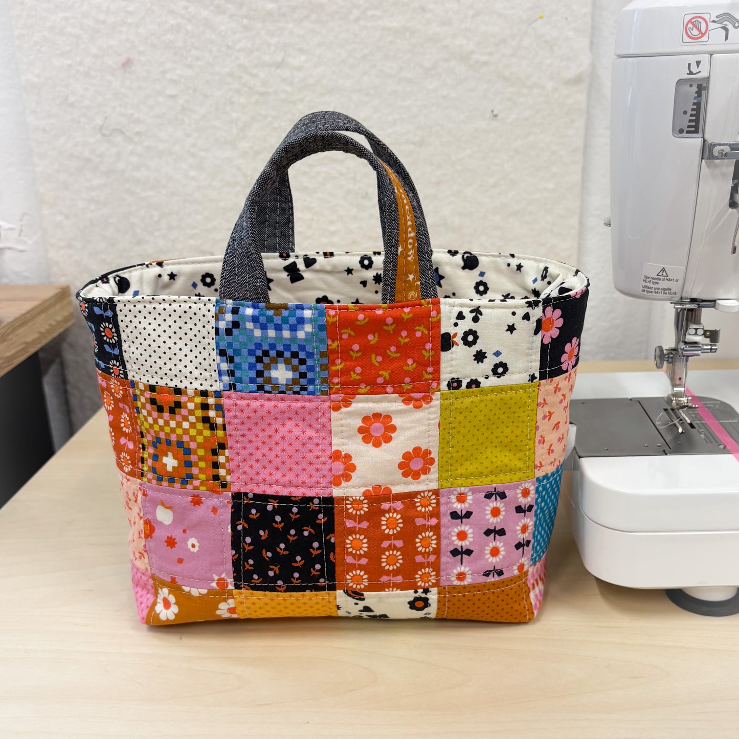 Medium Zip Divide It! Basket in Meadow Star Patchwork