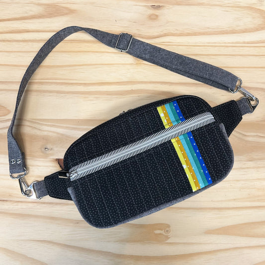 Emerson Crossbody Bag with Tiny Quilt Stripe Piecing