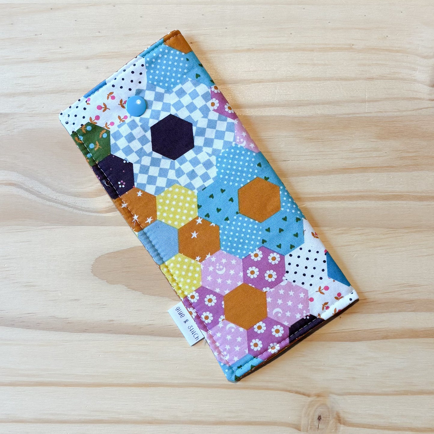 Soft Slim Eye Glass Case in Turquoise Flower Garden
