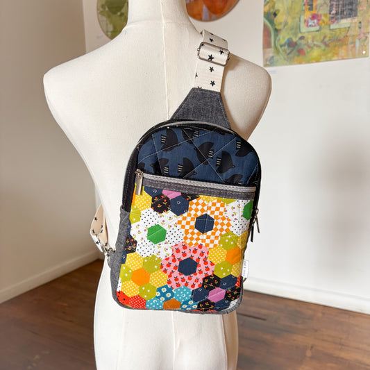 Weekend Sling Bag in Catnap Hexegons