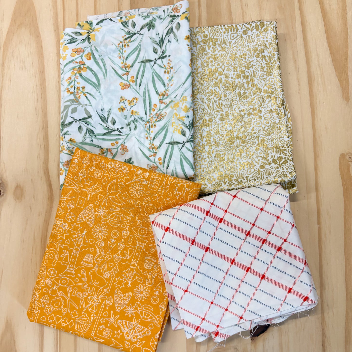 Fabric Destash Scrap Quilting Cotton Bundles, Pre-Made and Sold by Weight - Volume 1