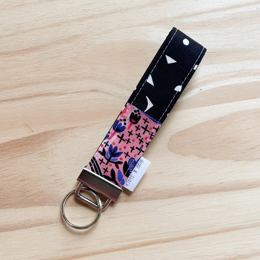 Black Quiltfetti and Pink Fabled Land Key Fob