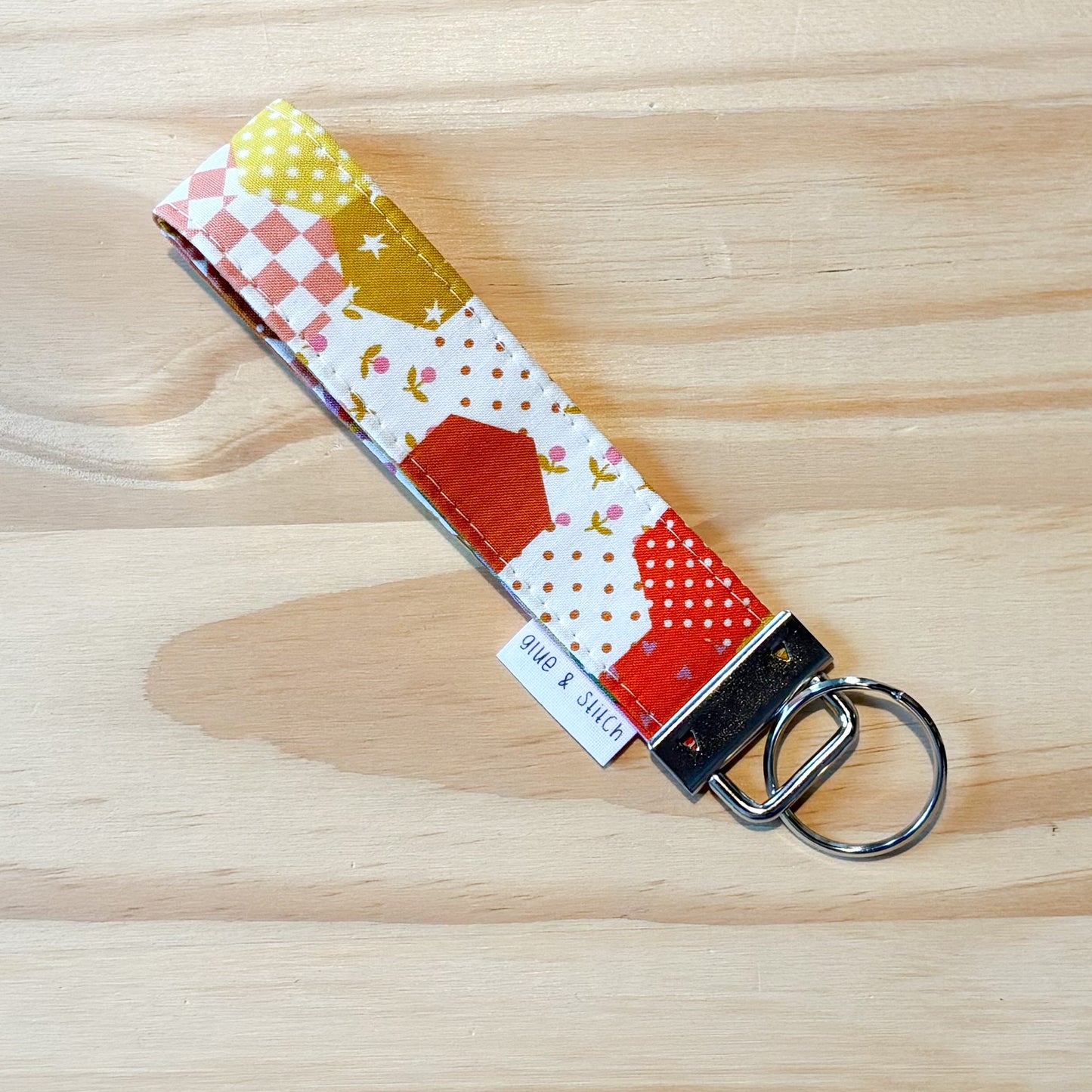 Purple Basketweave Hexies Key Fob