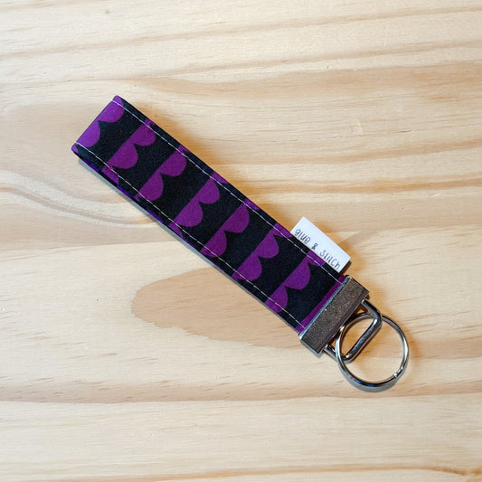 Purple and Black Scallop Key Fob