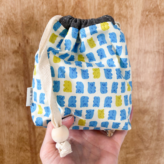 Blue Gummy Bear Small Drawstring Bag