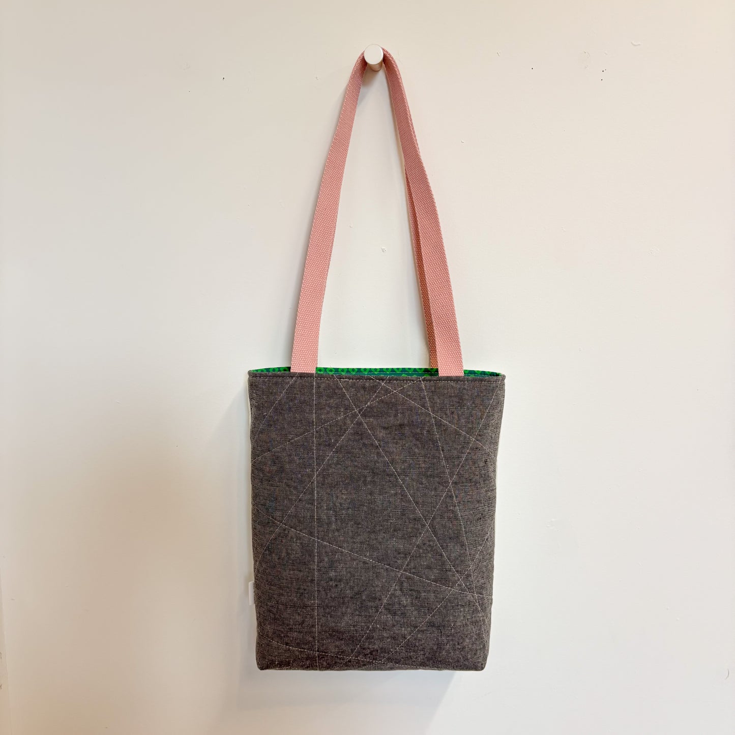 Grumpy Christmas Kitty Quilted Tote