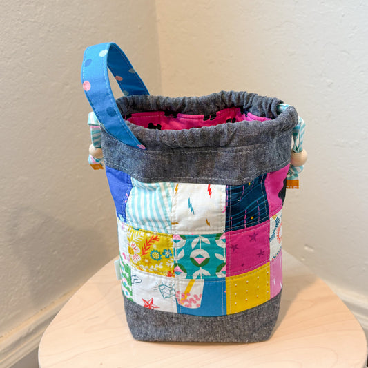 Patchwork Crafty Sack – Small Project Bag