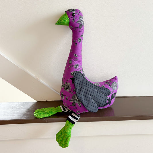 Elvira the Silly Goose – Handmade Halloween Plush Decor