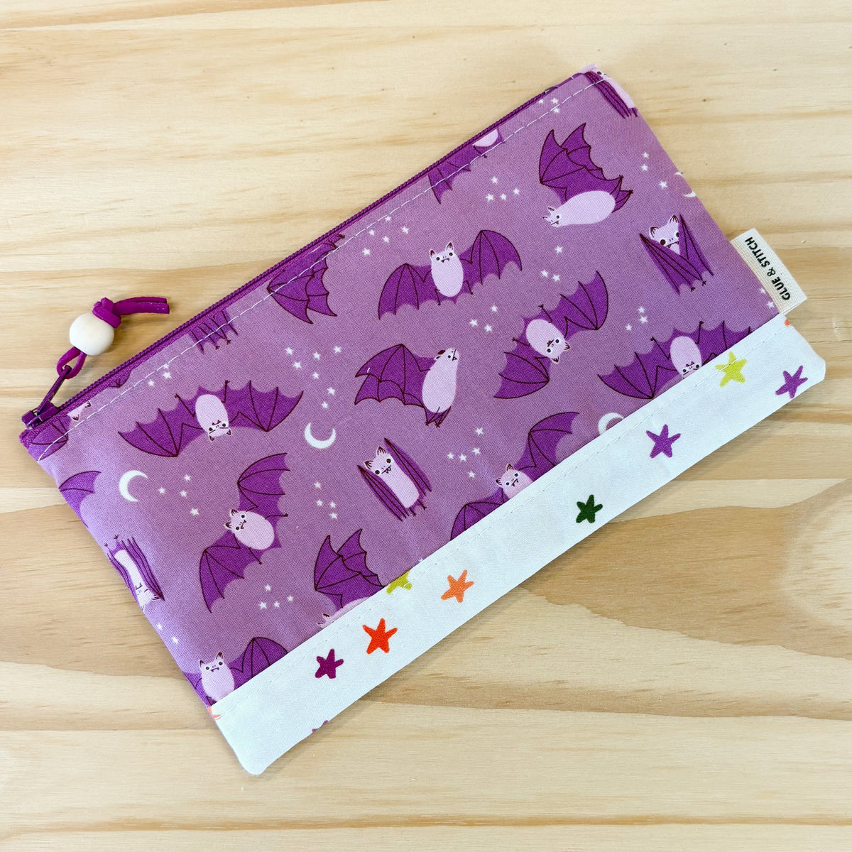Pop Star Zip Pouch - Purple Bats