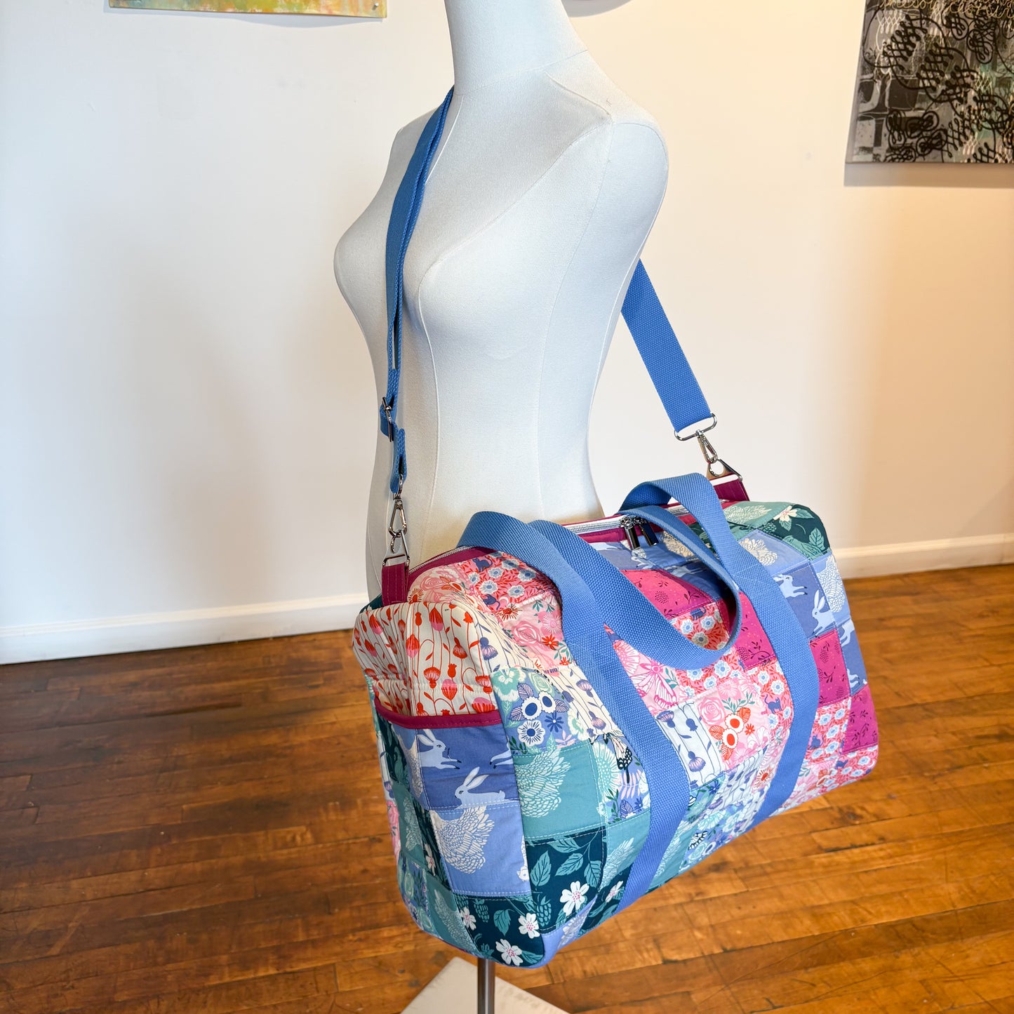 Mini Patchwork Duffle in Backyard Blooms