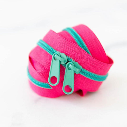 30" Size #5 Double Pull Zipper - Strawberry | Stitch Supply Co.
