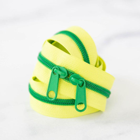 30" Size #5 Double Pull Zipper - Lemon Lime | Stitch Supply Co.