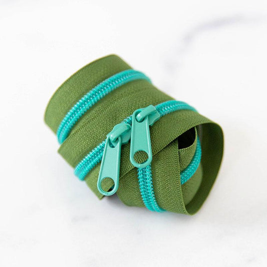 30" Size #5 Double Pull Zipper - Lagoon | Stitch Supply Co.