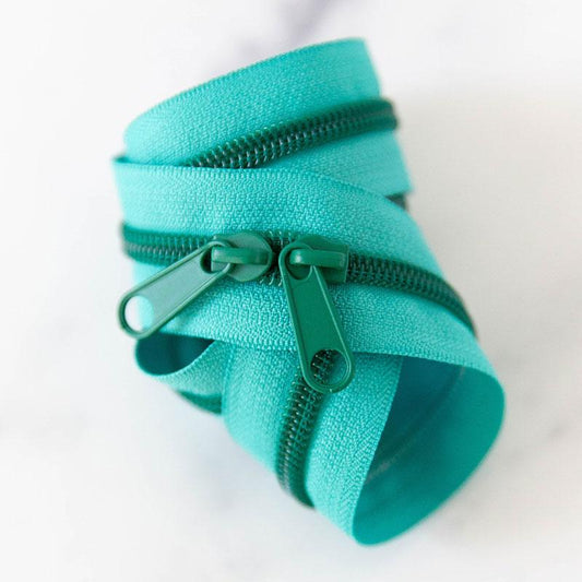 30" Size #5 Double Pull Zipper - Turquoise | Stitch Supply Co.