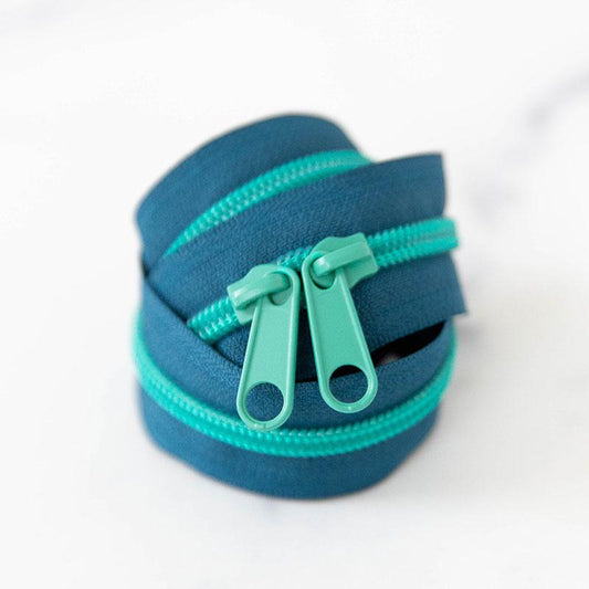 30" Size #5 Double Pull Zipper - Tealtastic | Stitch Supply Co.