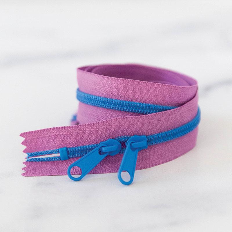 30" Size #5 Double Pull Zipper - Blueberry | Stitch Supply Co.
