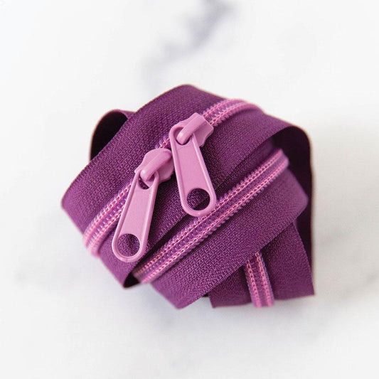 30" Size #5 Double Pull Zipper - Plum | Stitch Supply Co.