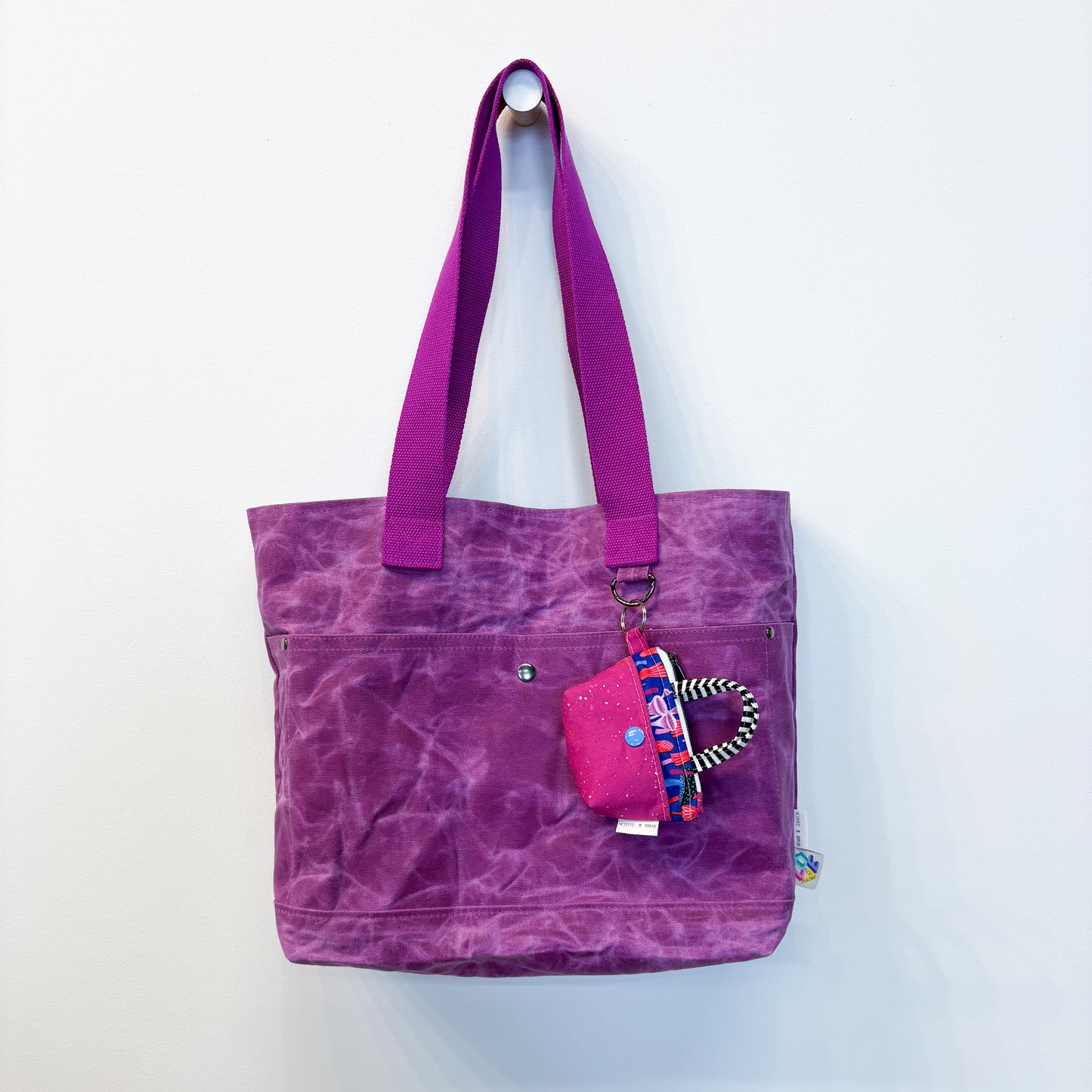 Lucky Charm Tote in Waxed Canvas with Tiny Tote Charm