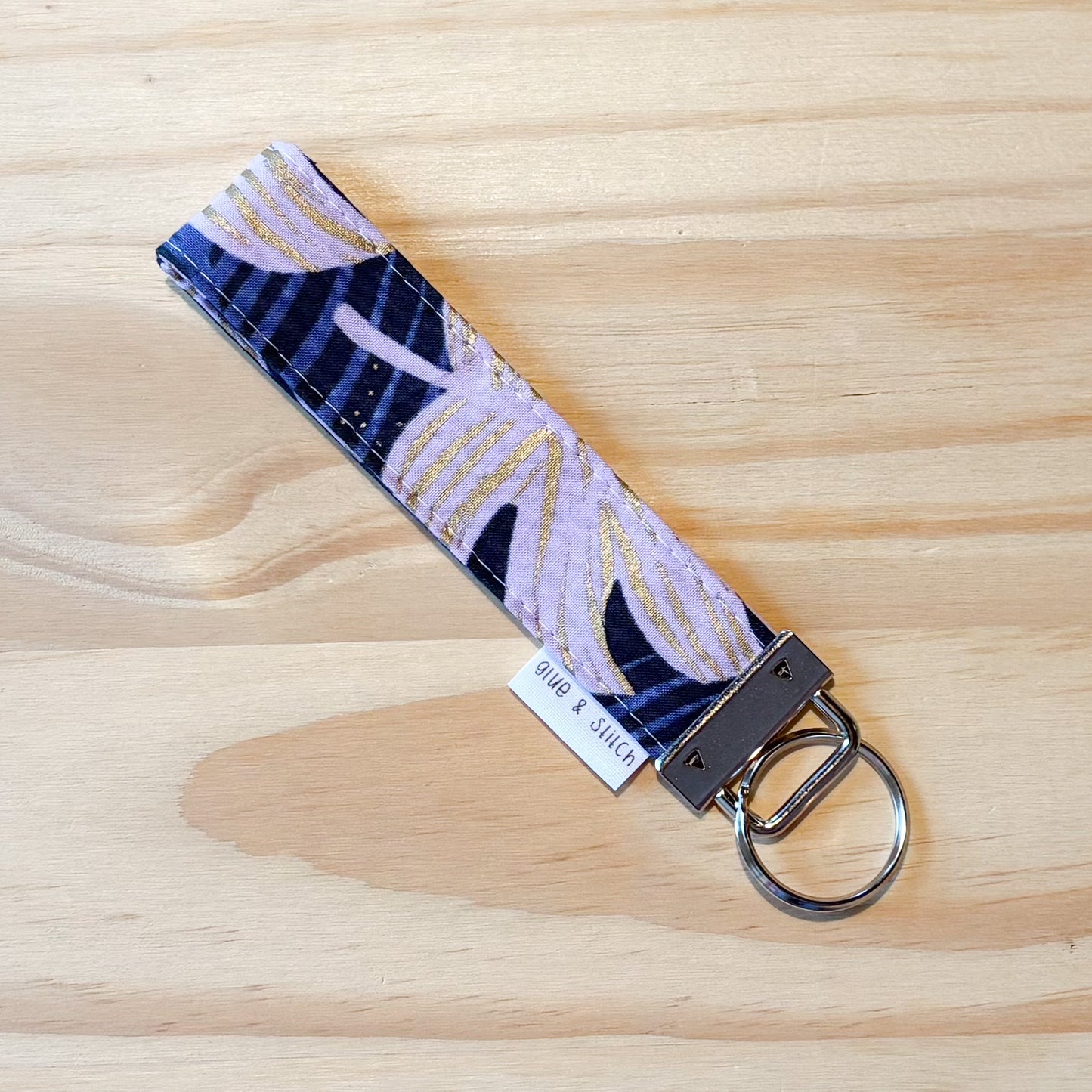 Purple Palm Leaf Key Fob