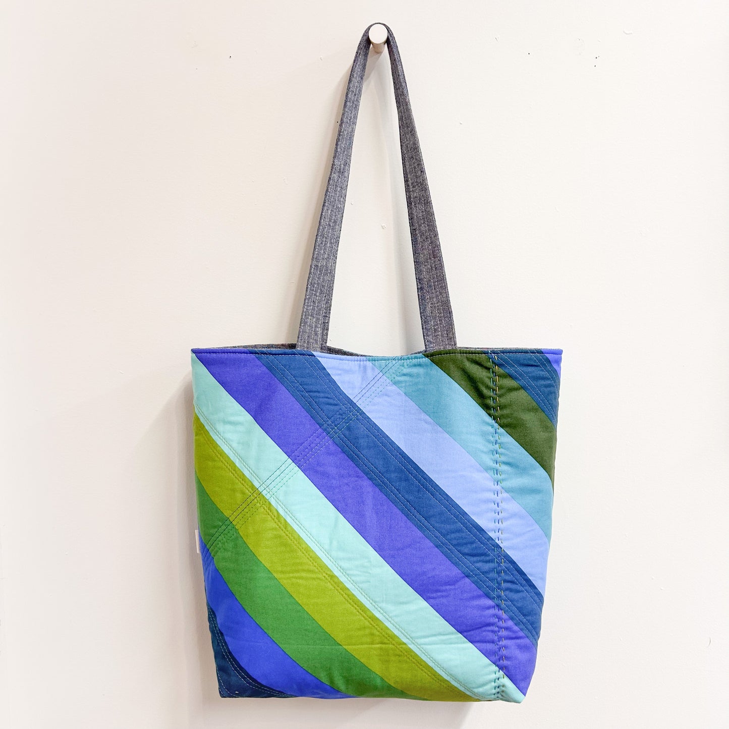 Ocean Drift Hand Quilted Tote