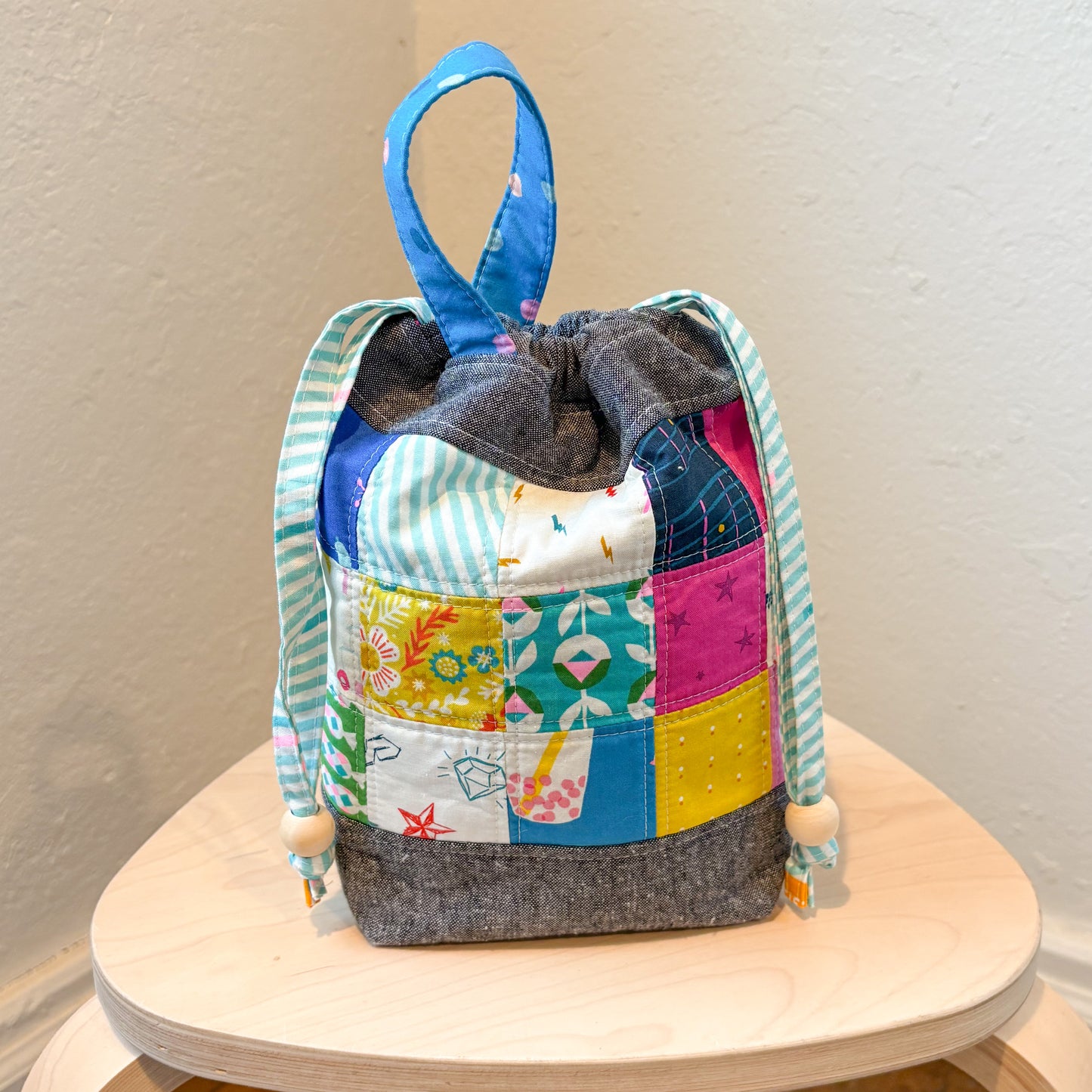 Patchwork Crafty Sack – Small Project Bag