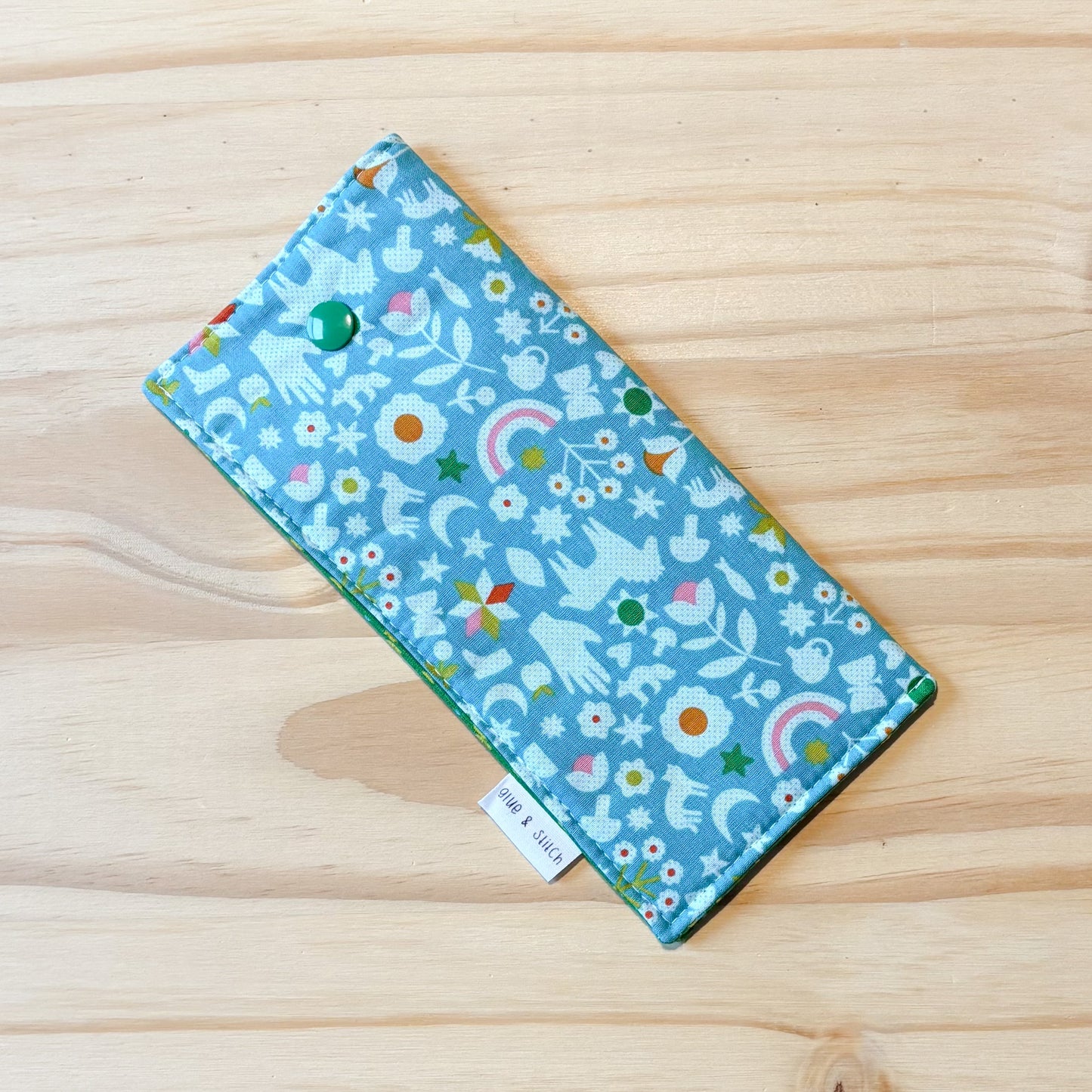 Soft Slim Eye Glass Case in Turquoise Scandinavian Print