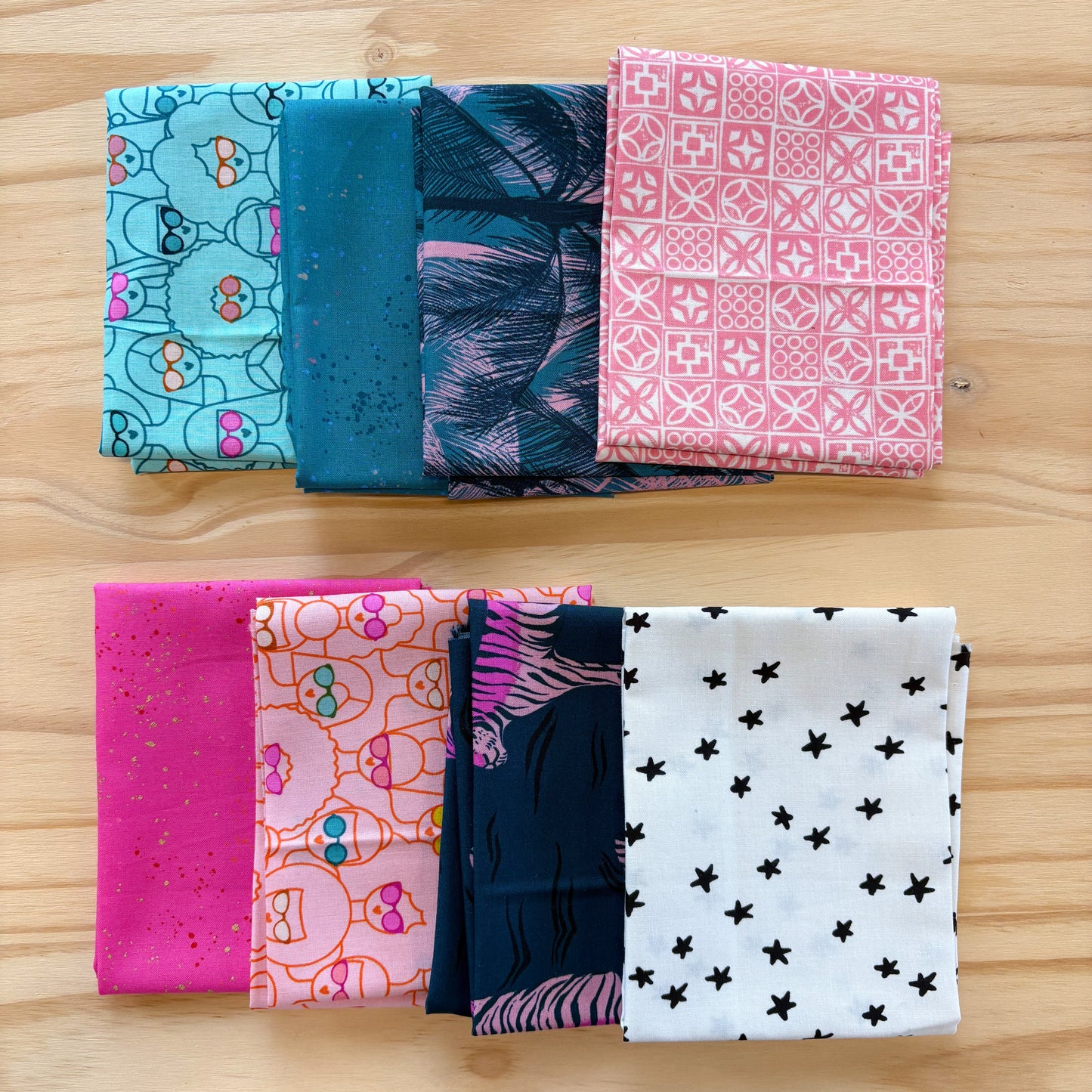 Curated Ruby Star Poolside + Blender Fat Quarter Bundle, Pool Party Pop