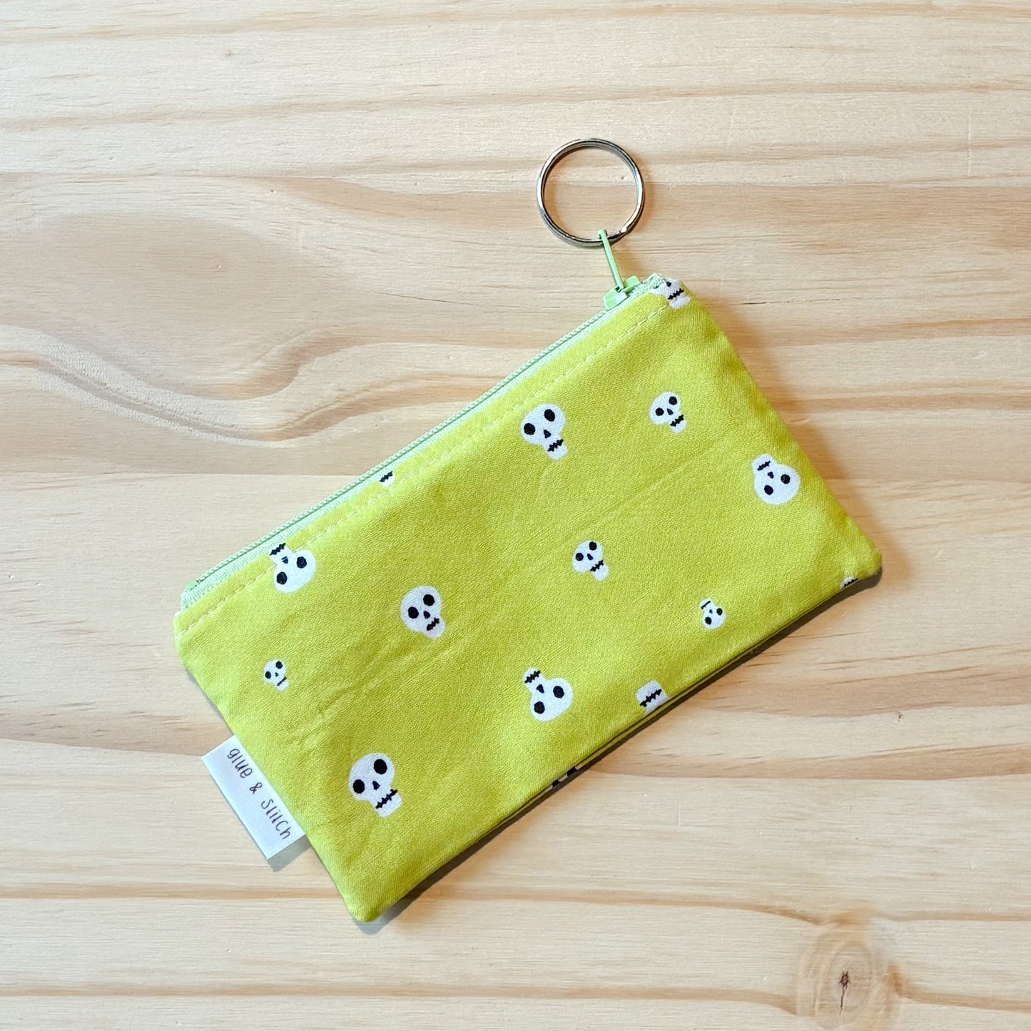 Neon Yellow Skull Coin Pouch