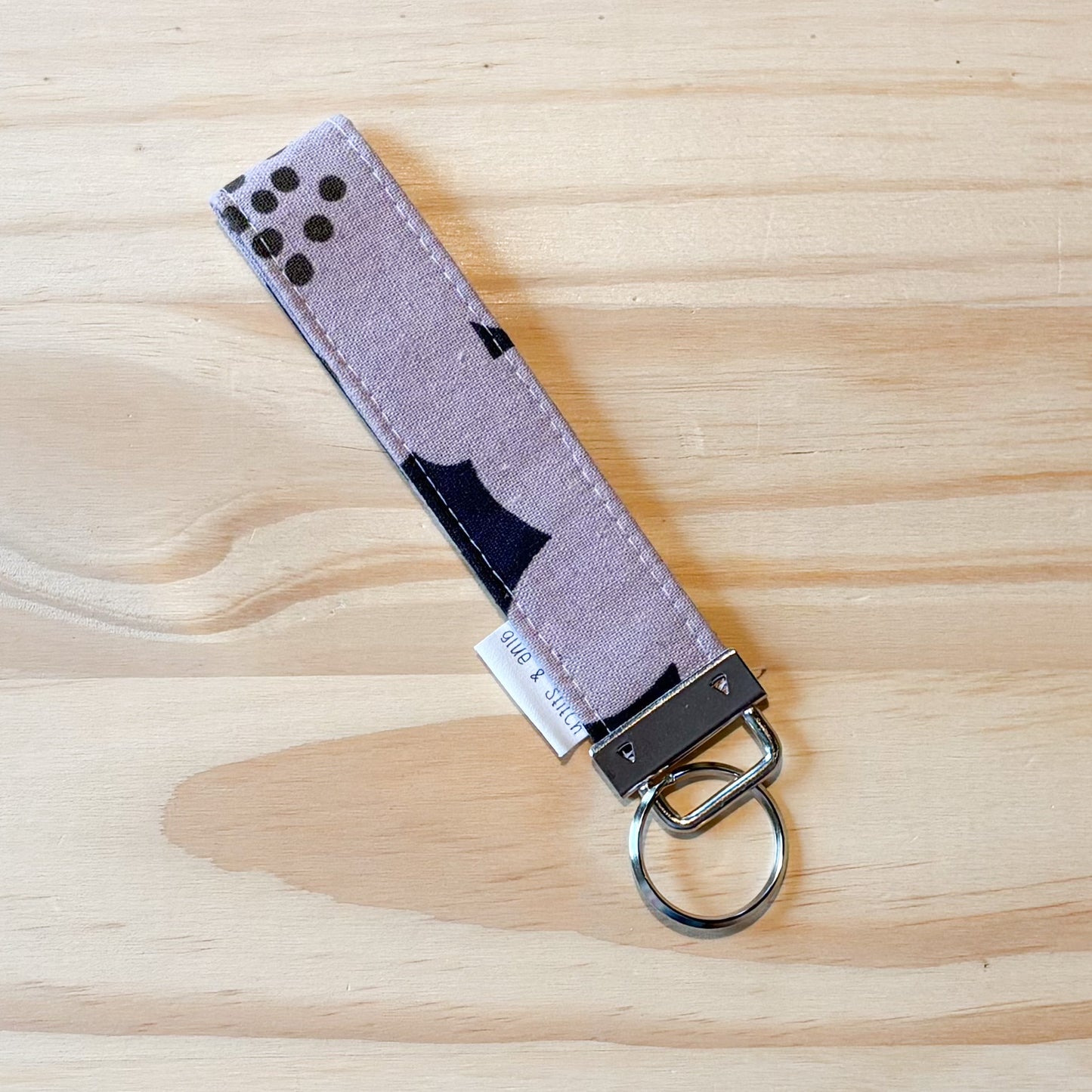 Lavender and Blue Floral Key Fob