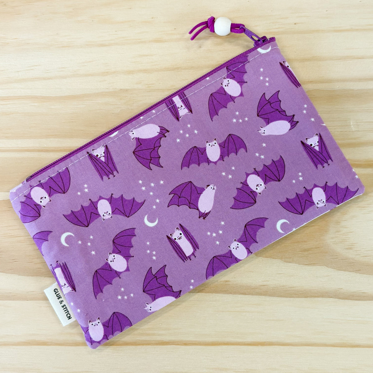 Pop Star Zip Pouch - Purple Bats