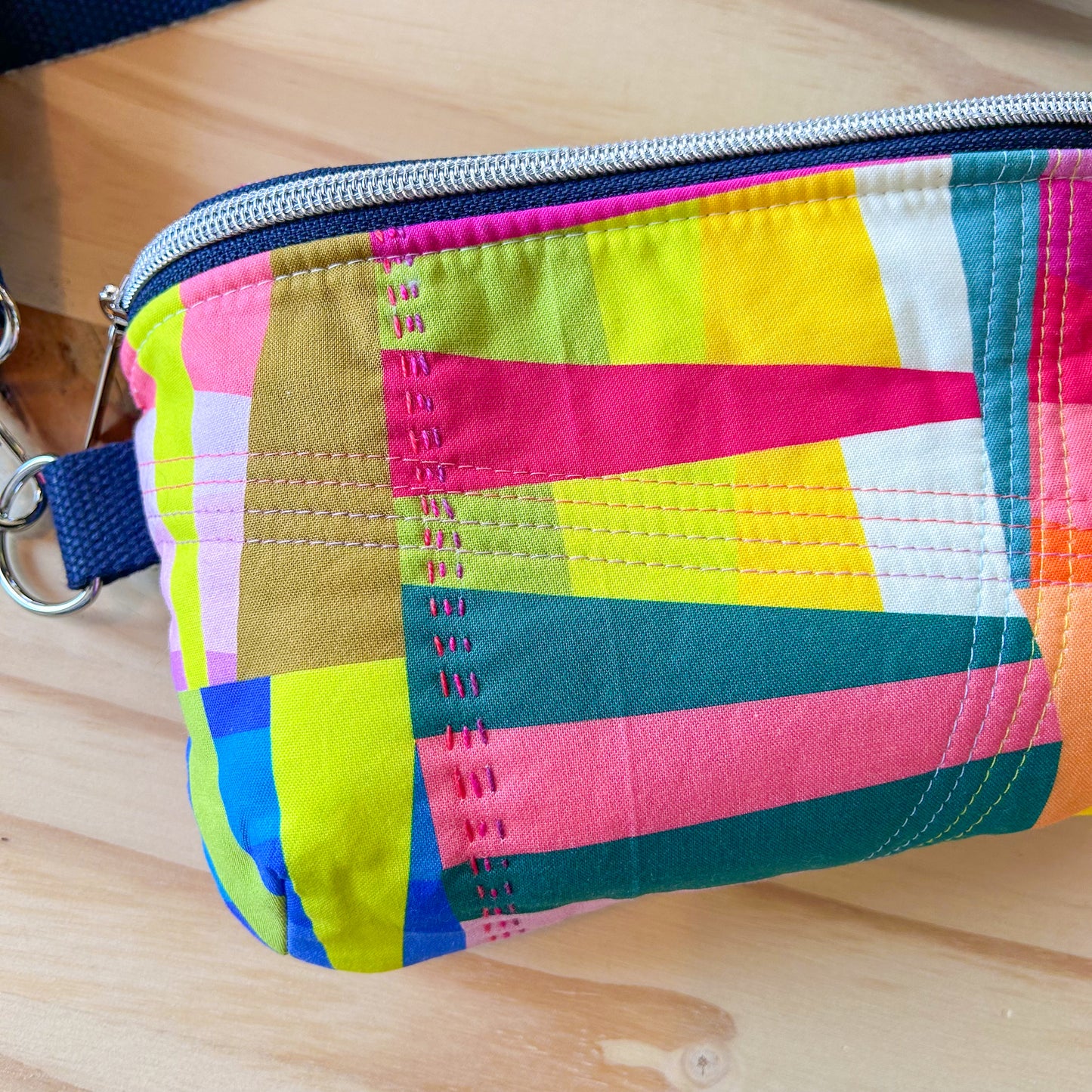 Kaleidoscope Fifth Avenue Bag  with Improv and Hand Quilting