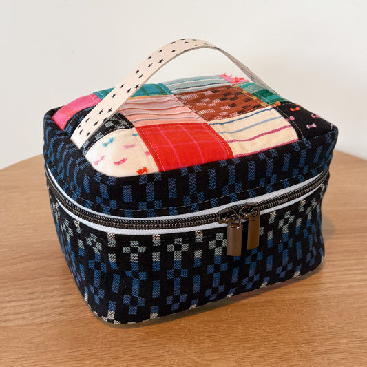 Medium Train Case in Woven Patchwork