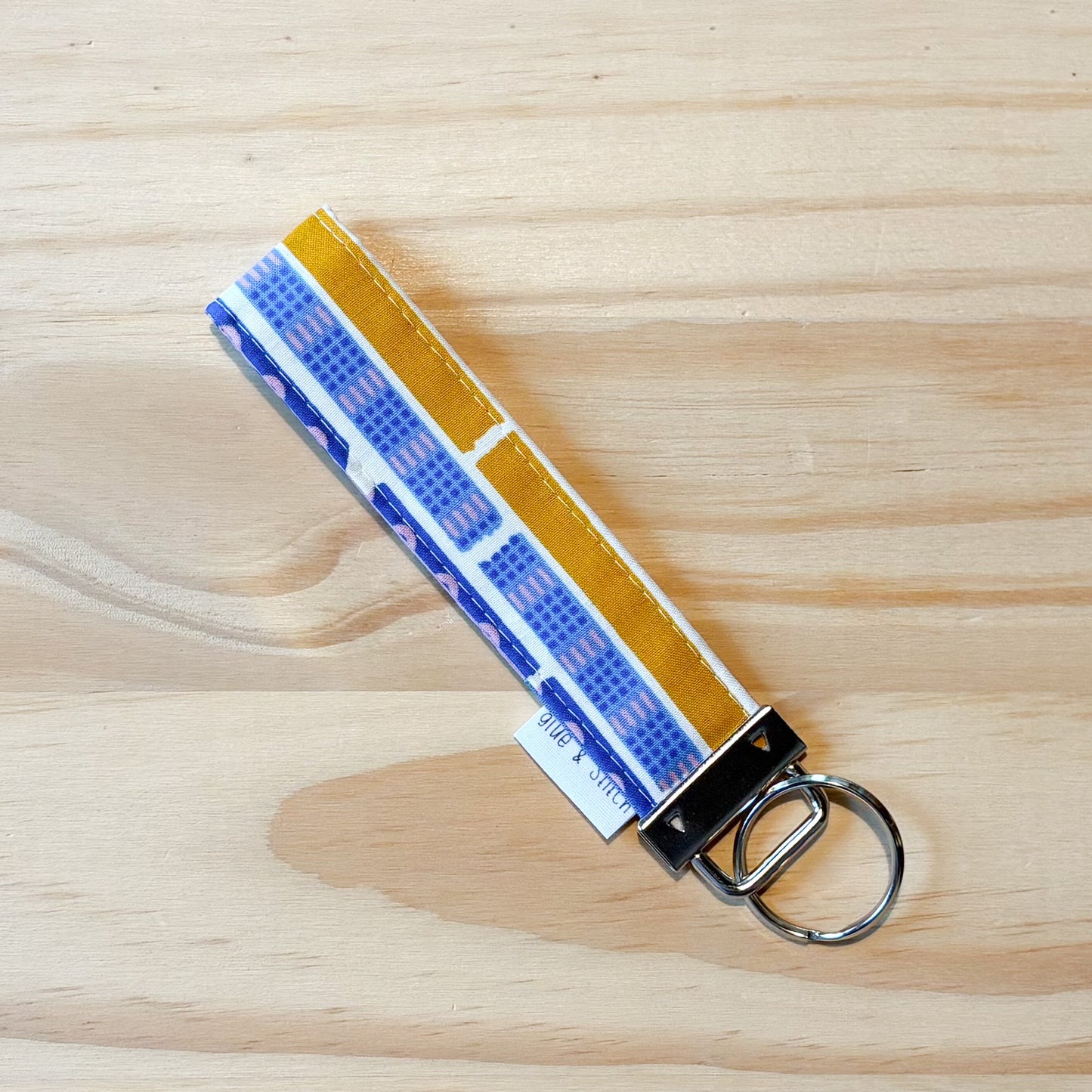 Blue Washi Tape Key Fob