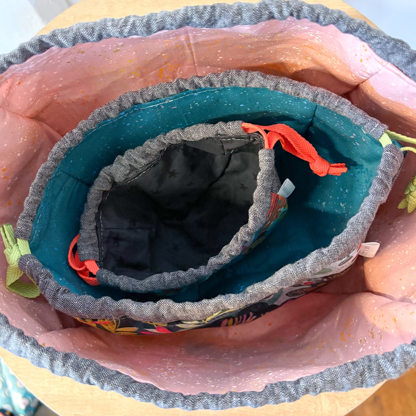 Rounded Bottom Drawstring Pouch Set, Three Sizes for Everyday Organizing
