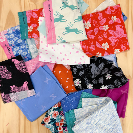 Fabric Destash Scrap Quilting Cotton Bundles, Pre-Made and Sold by Weight - Volume 1