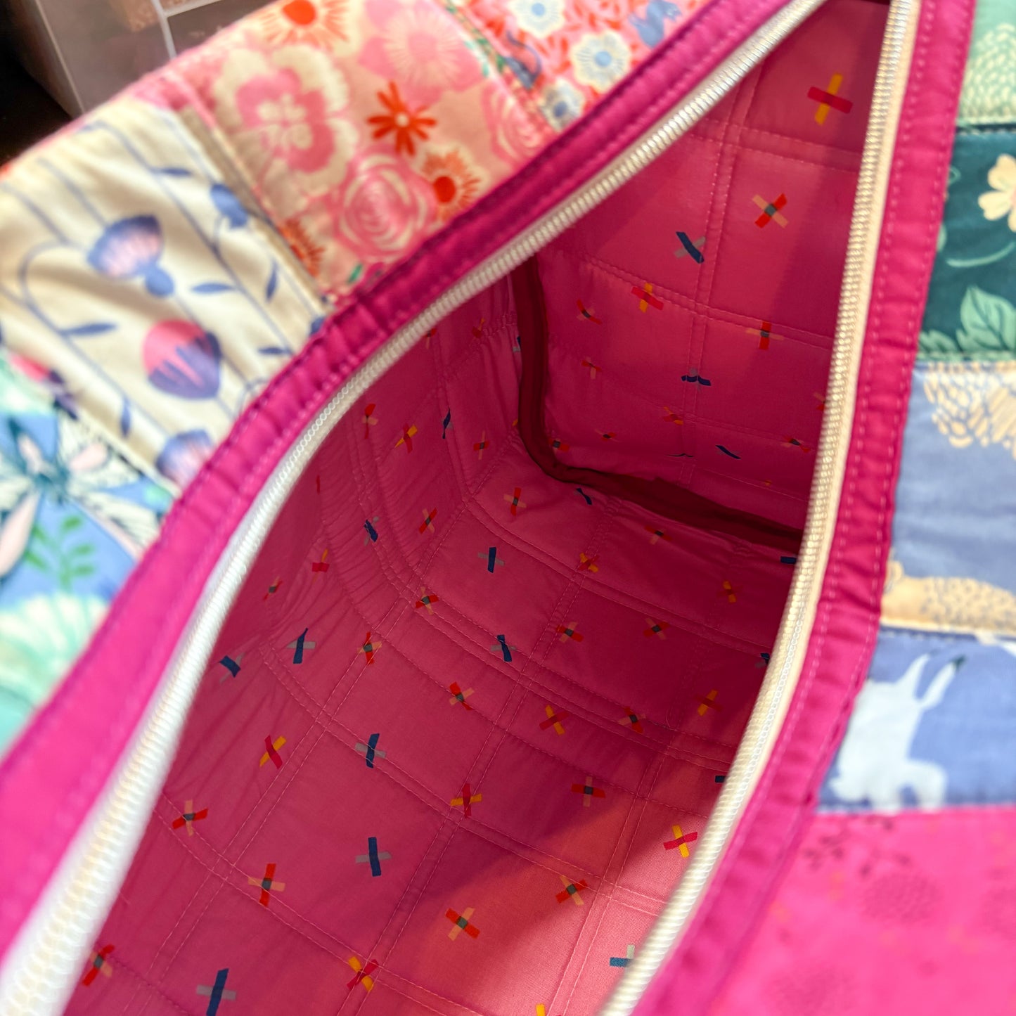 Mini Patchwork Duffle in Backyard Blooms