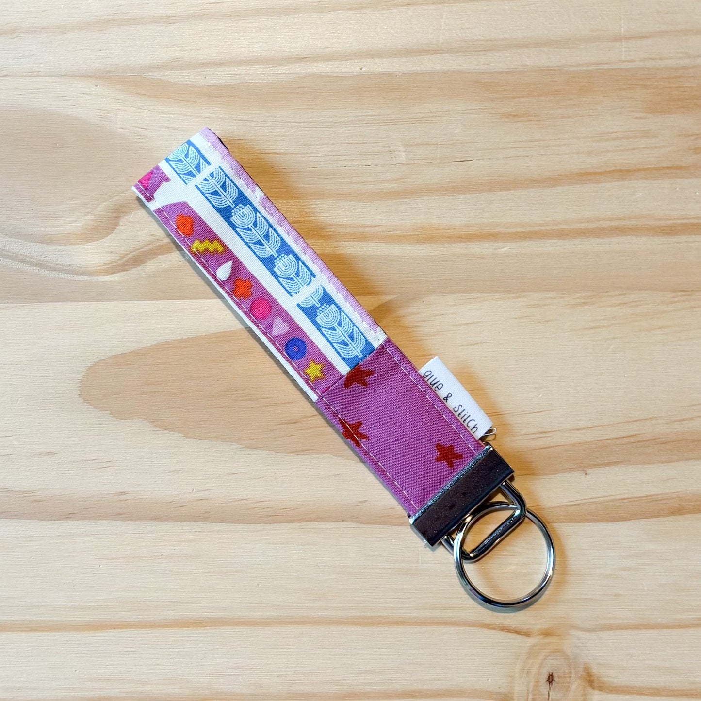 Purple Starry Washi Tape Key Fob
