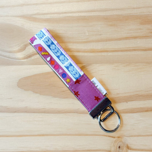 Purple Starry Washi Tape Key Fob