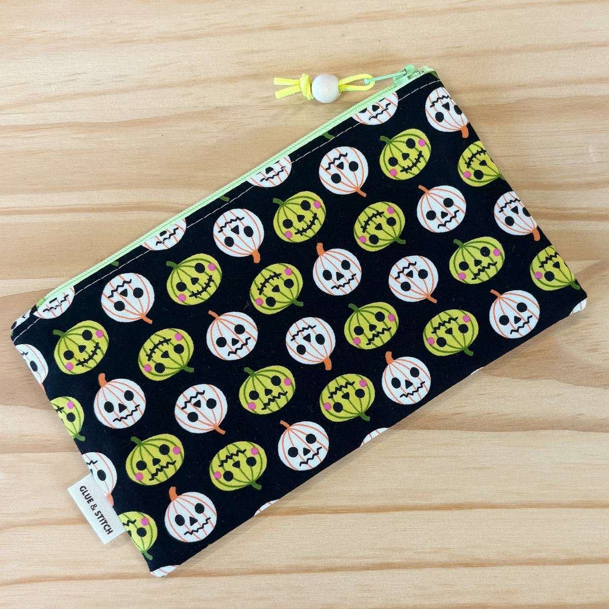 Pop Star Zip Pouch -  Jack-O-Lanterns in Neon