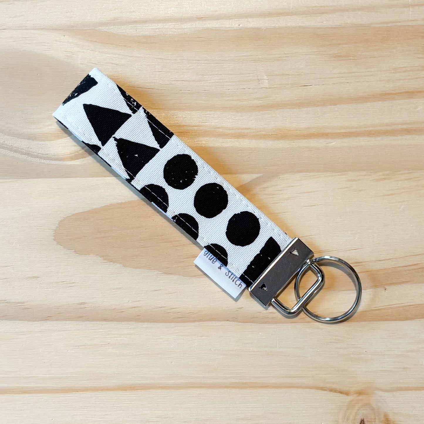 Black and White Imprint Key Fob