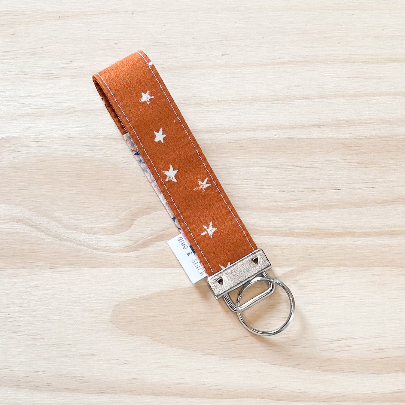 Grumpy Stars in Pink and Saddle Key Fob